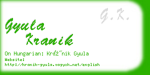 gyula kranik business card